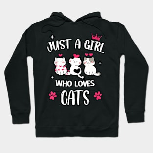 Just A Girl Who Loves Cats Cute Cat For Kids Hoodie